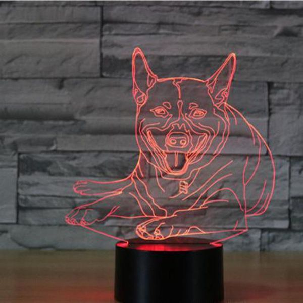 

dog 7 color lamp 3d visual led night lights for kids touch usb table lampara lampe baby sleeping motion light