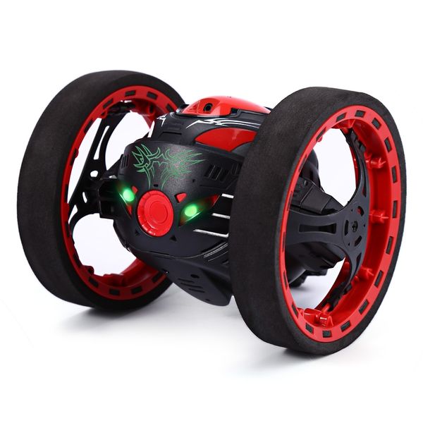

mini cars bounce peg sj88 2.4ghz rc with flexible wheels rotation led light remote control robot car toys for gifts y200414