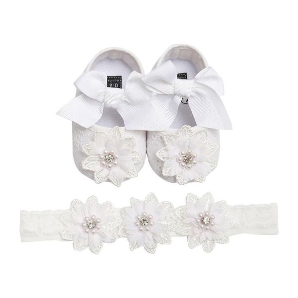 

toddler first walkers kid shoes+1pc hairband crib shoes newborn baby girls bowknot soft sole prewalker sneakers first walkers