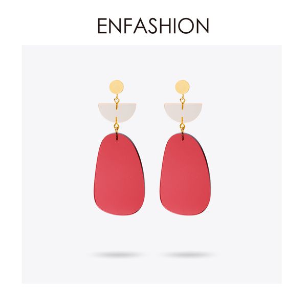 

enfashion красочные геометрические серьги падения для женщин золотой цвет круг смолы длинные мотаться серьги мода ювелирные изделия brinco e, Silver