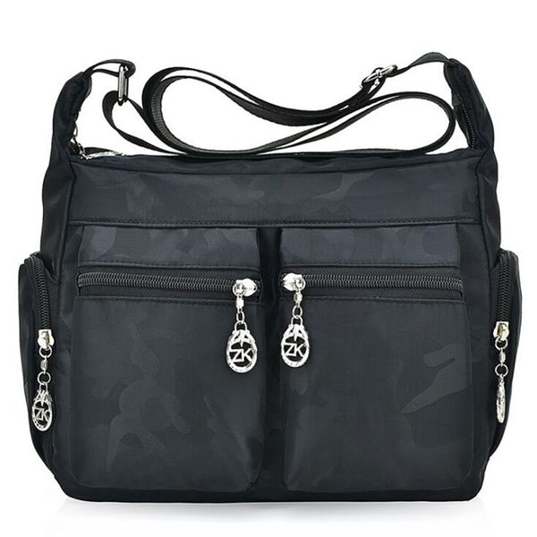 

washed oxford women's bag multi-pocket shoulder crossbody canvas bags mummy bag travel shoulder tote