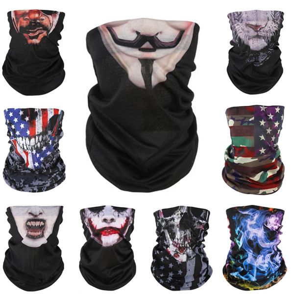 

summer breathable soft magic tube wrap bandana skull scarf neck shield gaiter face mask fishing cycling running headband men wo #527#920, Blue;black