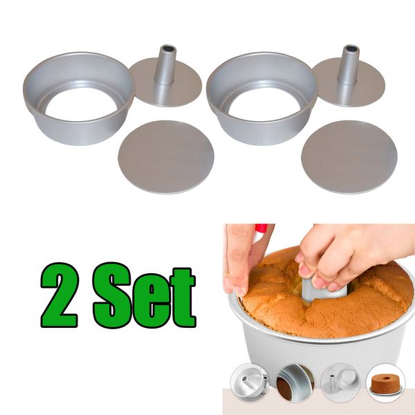 

2 set 6 inch round chiffon cake baking mold angel food cake pan bakeware