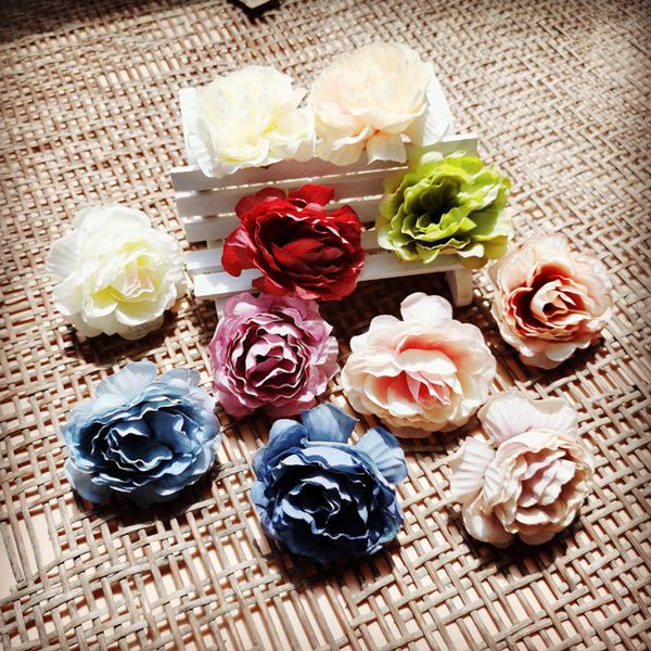 

50 pcs peony flower head artificial flowers silk rose for wedding party decor