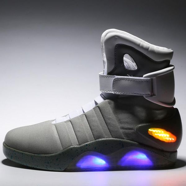 

Air mag men lighting mag men hoe with led light high neaker black grey with box