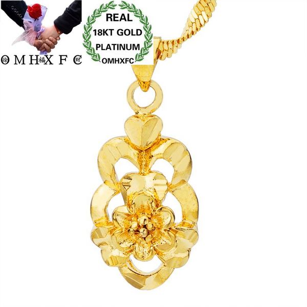 

omhxfc wholesale european fashion woman girl party birthday wedding gift hollow flower heart 18kt real gold charm pendant pn38, Blue;slivery