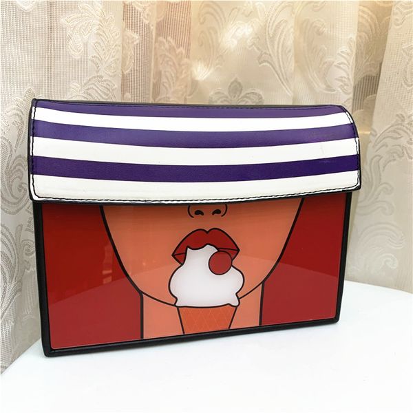 

fashion personality design cartoon character girl clutch bag shoulder diagonal package banquet bag mini mobile wallet