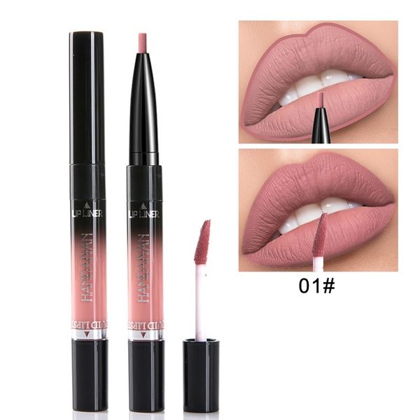 

handaiyan 2 in 1 lip liner pencil lipstick 14 color lip makeup matte waterproof long lasting nude tint cosmetic lipliner pen