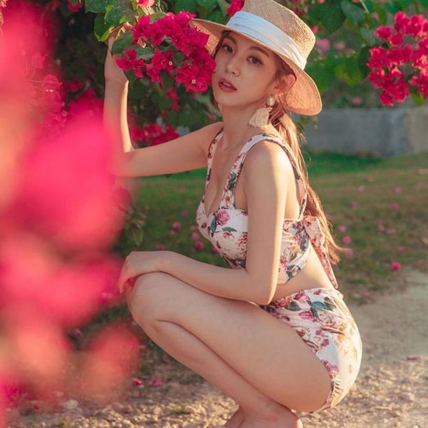 

women summer camisole printing swimsuit push-up bikini set beachwear bohemia bikini 2019 mujer swimsuit c30613