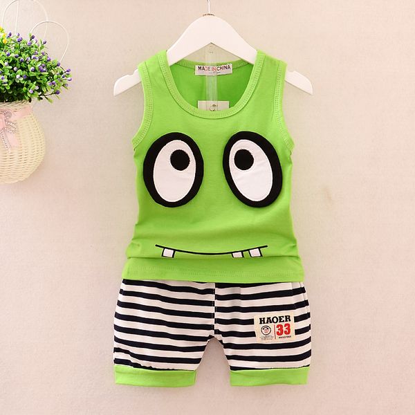 

2017 summer kids' waistcoat with big eye children's suit a generation of fat jd taobao wholesale childrenswear, White