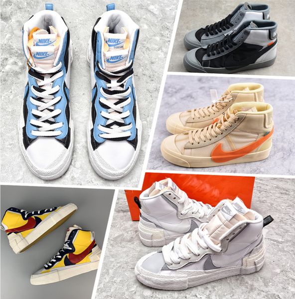 

Новое поступление Sacai x Blazer mid повседневная обувь блейзер с Dunk SB спортивные кроссовки мужские женские классические AF1 air max shock cavas shoes