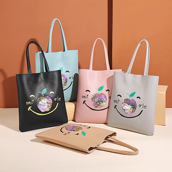 

women shopping bag portable handbag 2020 korean fashion cartoon print pattern girls large capacity shoulder bag