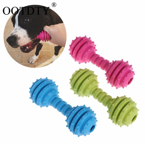 

ootdty 1pc cute rubber resistant bite clean teeth chew training toy for pet dog cat puppy random color