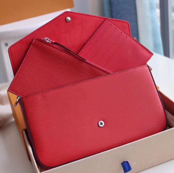 

luxury designer bags pipple emboss printing flowers 3 in 1 chain bag patent leather wallet card crossbody purse shoulder messenger handbag