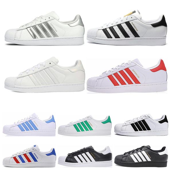 

2020 горячие superstars женщины мужчины повседневная обувь белый черный зеленый superstars 80s pride flat кроссовки super star женщины кросс, Black