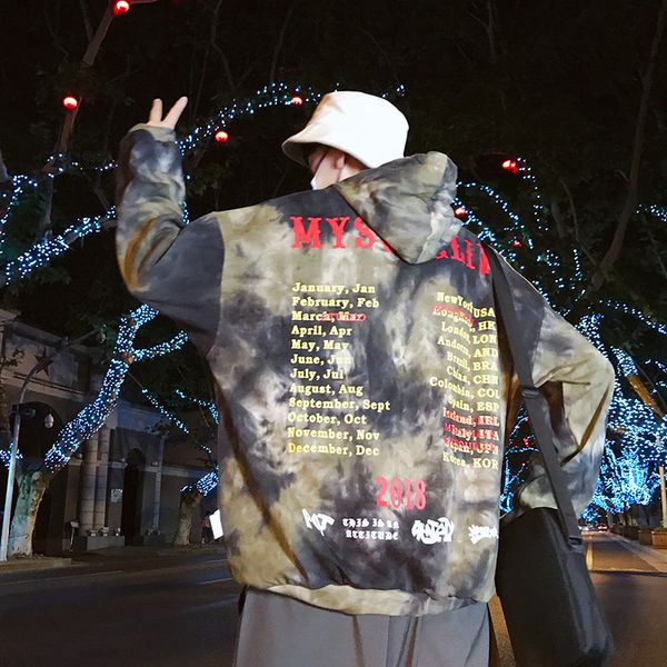 

autumn hoodies retro camouflage men fashion hooded sweatshirts mens streetwear trendy soft breathable clothing, Black