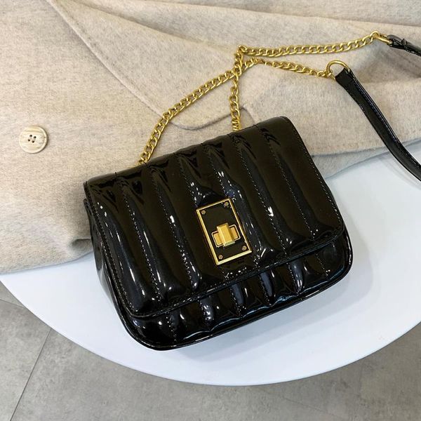 

women's shoulder bag fashion crossbody bags for women 2019 candy colors stripe women bag girl patent leather beautiful chain