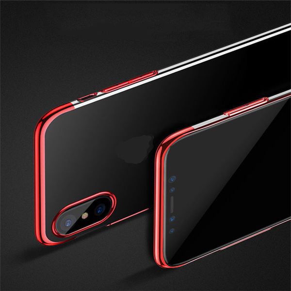 

for iphone xs xr phone case three-section electroplating mobile phone case protective cover transparent tpu anti-drop support 2pcs delivery