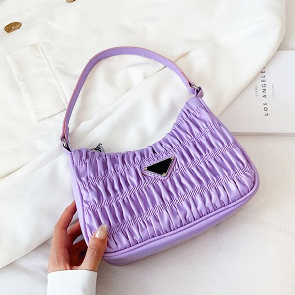 

2020 hobo bags for women candy color summer underarm bag nylon purses and handbag retro shoulder bag pleated female bolsa