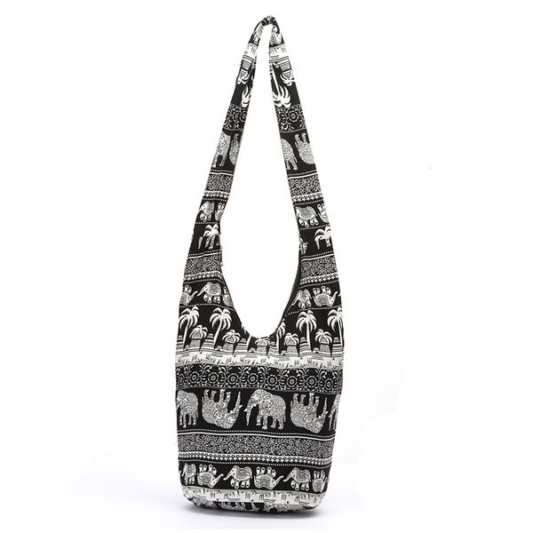 

vintage cotton shoulder bag bohemian style messenger bag elephant print crossbody
