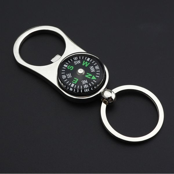 Alloy Key Holder Kitchen Bar Tool Beer Bottle Opener Key Chain With Compass