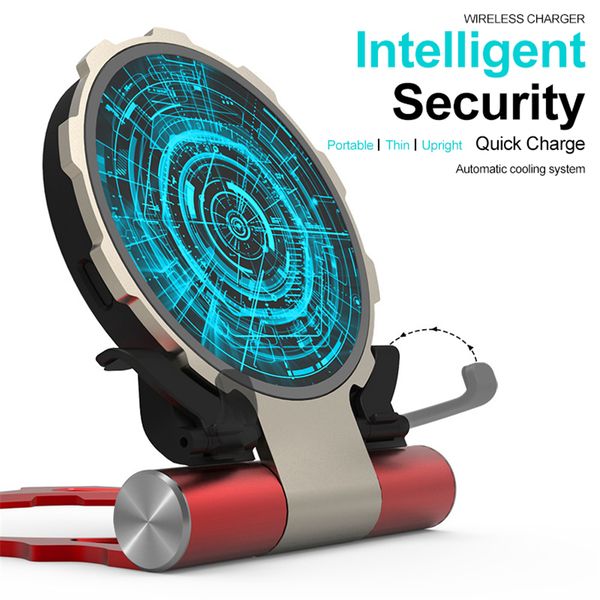 

portable iron man qi wireless fast charger for iphone x xs 8 samsung s9 s9 + quick charge pad