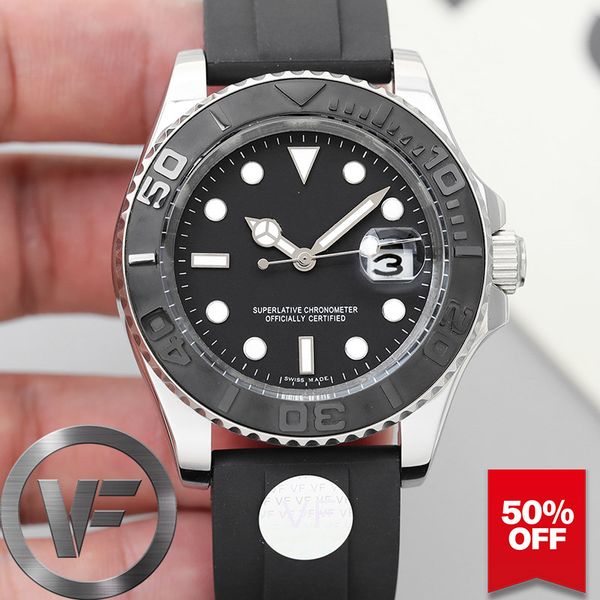 

vfactory sapphire glide lock mens watch 2813 automatic movement fashion men mechanical master sports watches rubber relojes wristwatches, Slivery;brown