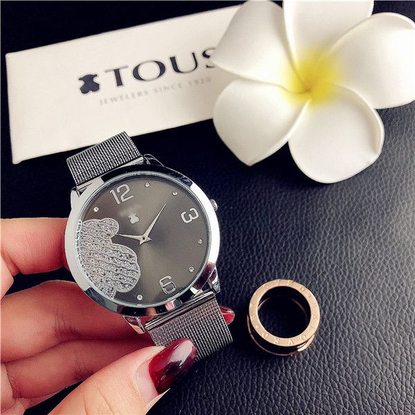 

2019 new watch women fashion stylish elegant large dial four eyes belt watch wholesale, Slivery;black
