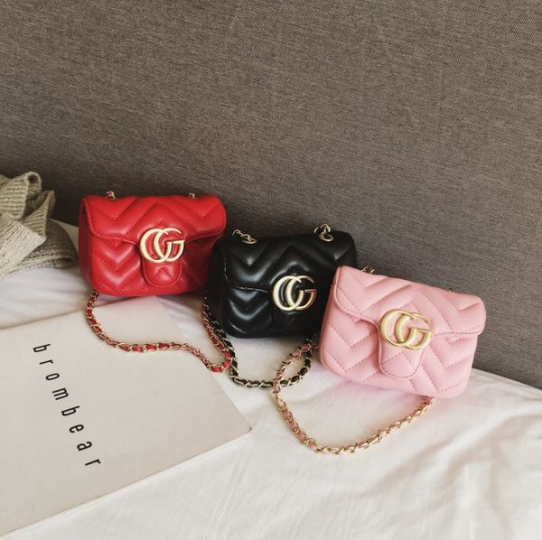 

INS Baby Girls сумочка PU Letter Детская металлическая сумка на одно плечо Fashion Kids сумка для