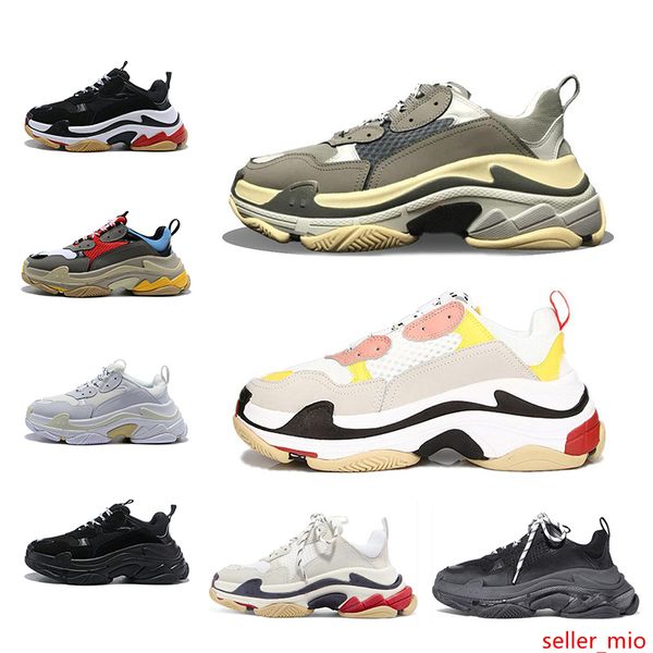 

desiger paris new arrival triples s fashion sneakers for mens women white black causal increasing dad shoes