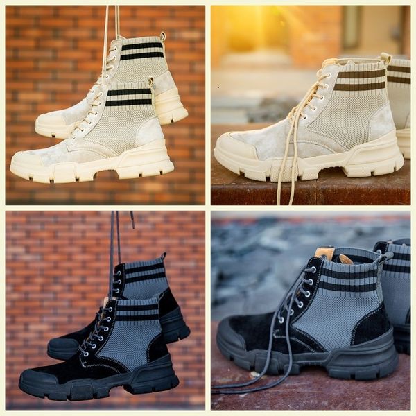 

mens and womens boots winter boots 2019 autumn and winter casual shoes knitted warm martin boots size 38-44