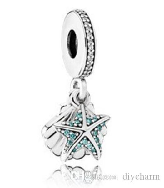 

2017 лета подлинных серебряного шарик приспосабливает для пандора браслеты оригинального 100% серебро 925 тропического starfish sea shell ви, Black