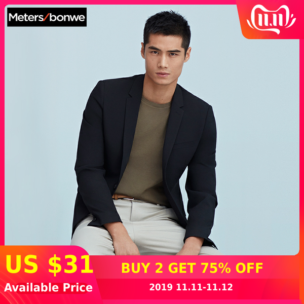 

me&city mens fashion wool blazer 2019 brand business blazer tide design casual male slim smart suit jacket costume homme, White;black