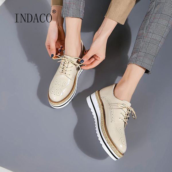 

2020 flat shoes women leather brogue shoes women buckle dress 5cm, Black