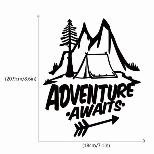 

1pc adventure waiting vinyl car stickers pine tree tourism body pull flower decals