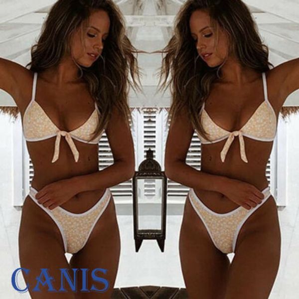 

women popular padded bra bandage bikini set swimsuit triangle swimwear bathing ladies floral bikinis set
