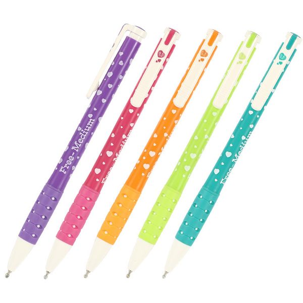 

5 pcs/lot blue ink ballpoint pen 0.5mm classic office accessories pens stationery canetas escolar material school supplies, Blue;orange