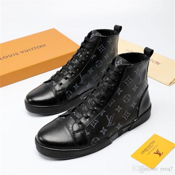 

19ff 2018 men shoes fashion autumn winter men snow boots leather footwear for man new high canvas casual shoes men sneakers madad, Black