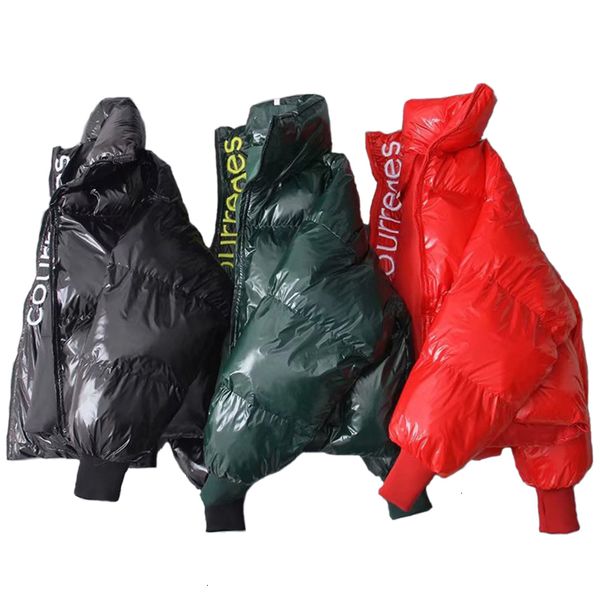 

women winter 2019 jackets glossy down parka women waterproof jacket boarding jas big size winter warm fat parka jas, Black