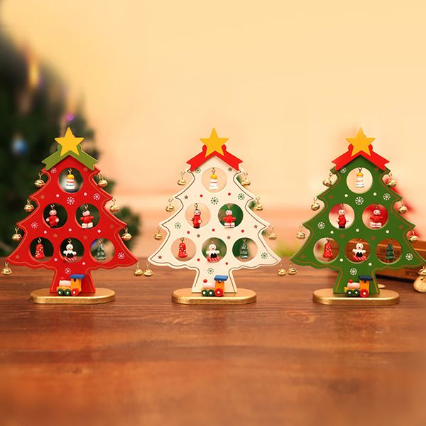 

new cute christmas tree decoration diy wooden christmas ornaments festival party xmas tree desk decoration toy hanging gift