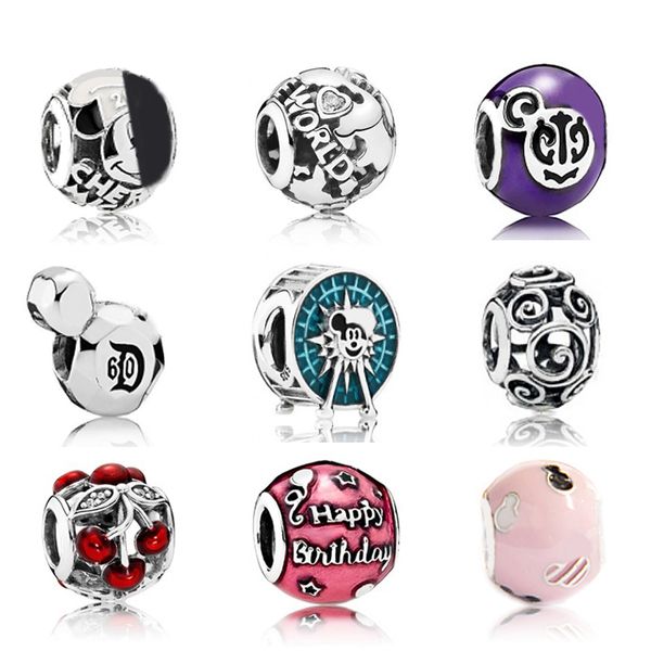 

2019 new authentic 100% 925 sterling silver pandora charm lovely beads collocation fit bracelet diy bracelet the factory wholesale, Black