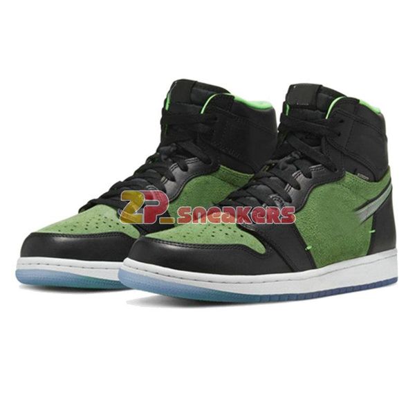 

ck6637-002 jumpman 1 high zoom rage green basketball shoe with box for sale size us4-12, Black