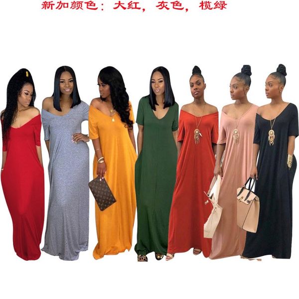 

champion designer women dresses plus dresses one piece dress maxi skirt party evening dress loose floor-length dresses klw0938, Black;gray
