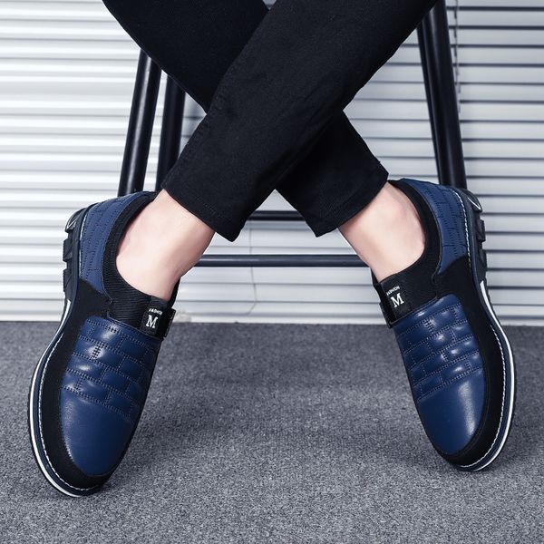 

fashion business men's shoes 2019 new classic leather men's suit shoes fashion non-slip dress oxford, Black