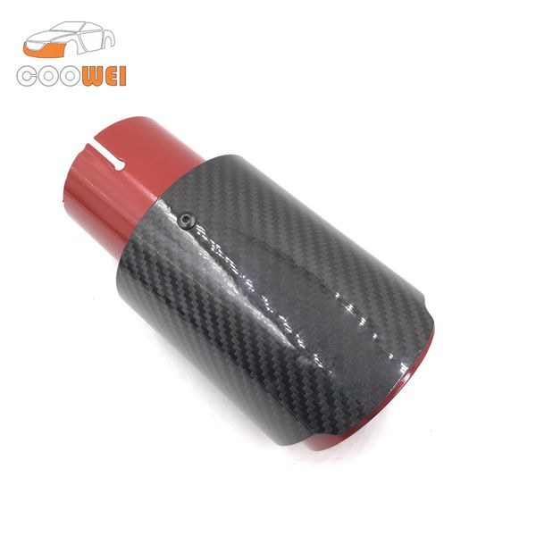 

1pcs car styling glossy+ red stainless steel ak car exhaust systems muffler tip tail pipe