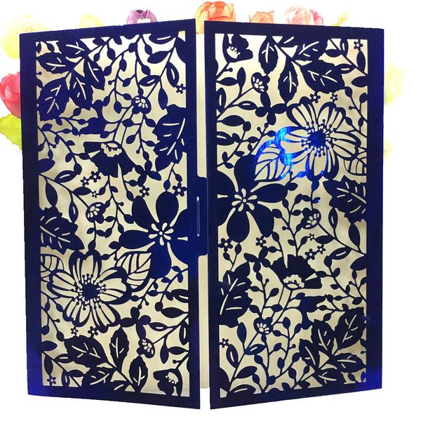

1pcs drop black dark blue white pink peach silver glitter rustic flower wedding invitation card envelope pocket