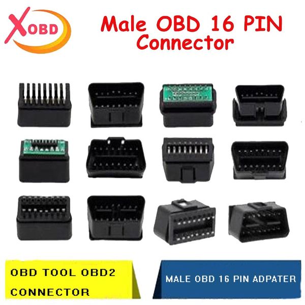

universal 16pin 16 pin eobd2 obdii obd ii obd2 j1962 connector male plug adapter 1 piece