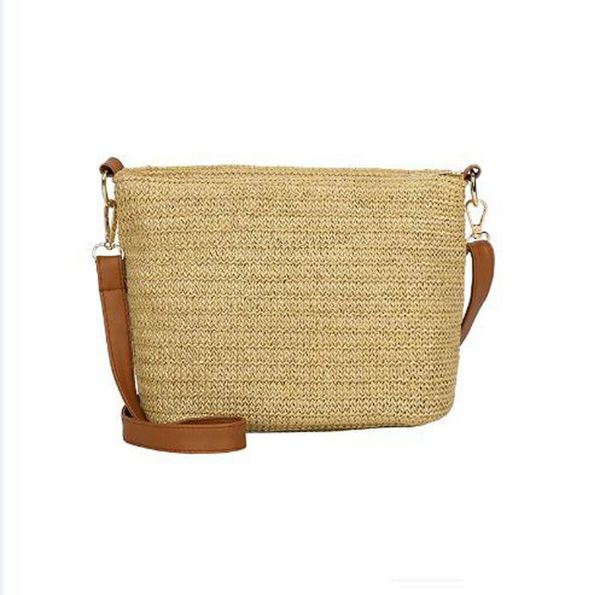 

women summer straw shoulder bags beach travel bucket casual messenger crossbody