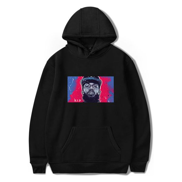 

nipsey hussle print hoodies men harajuku sweatshirt fleece long sleeve warm women pullovers nipsey hussle hip hop streetwear, Black