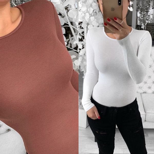 

vogue spandex jumpsuit shorts 2020 autumn combinaison short femme white jumpsuit patchwork streetwear long sleeve bodysuit, Black;white